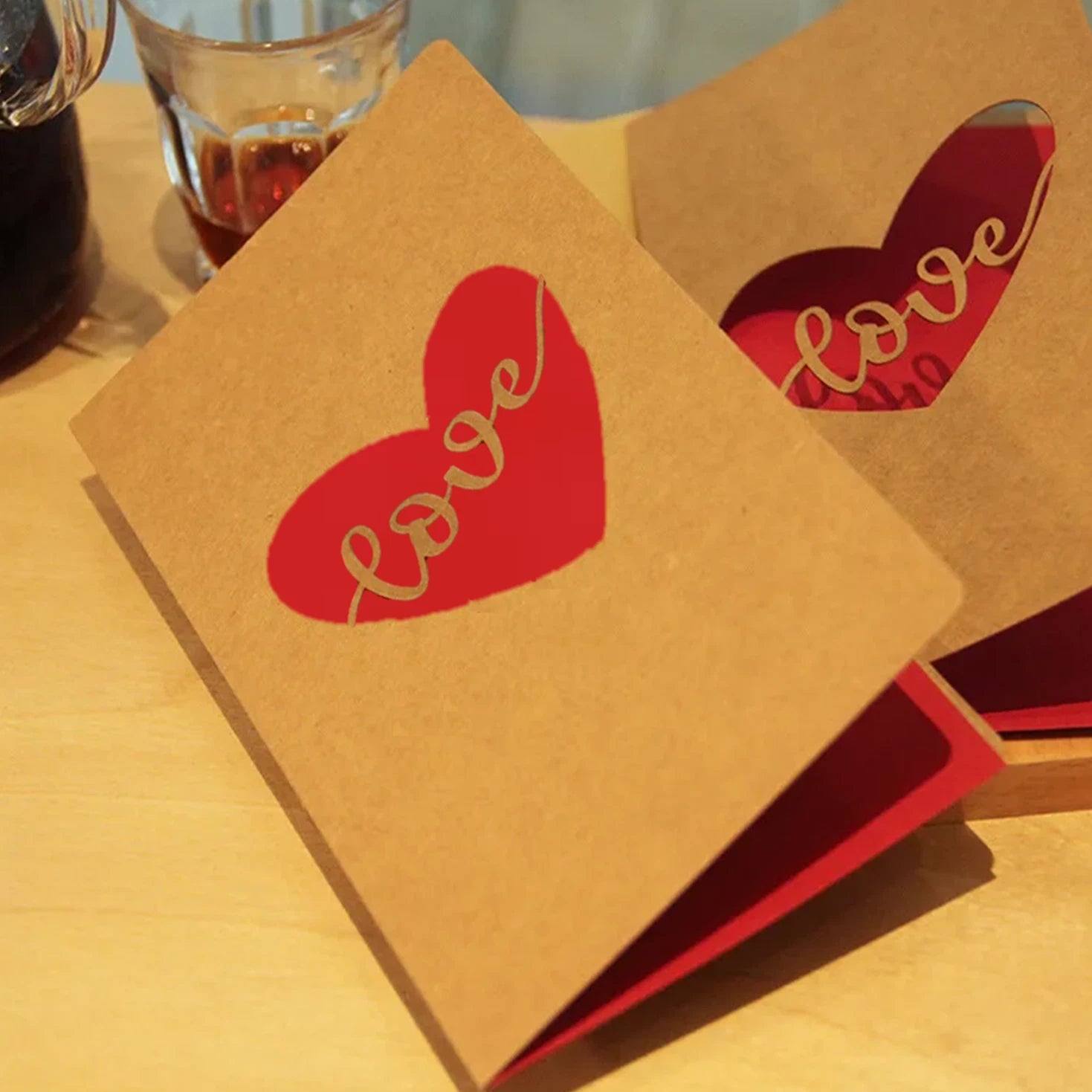 Mothers Day Card Love Card with Envelope Heart Shape Anniversary Cards