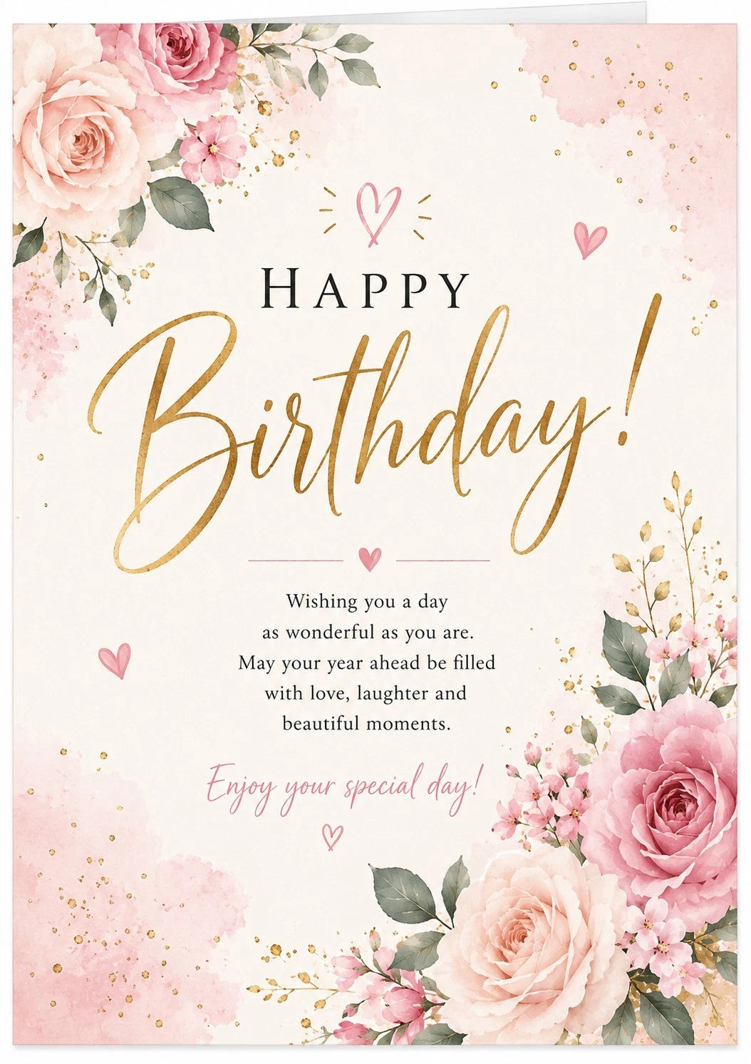 Happy Birthday For Someone Special Happiness 4x6 Card one sided